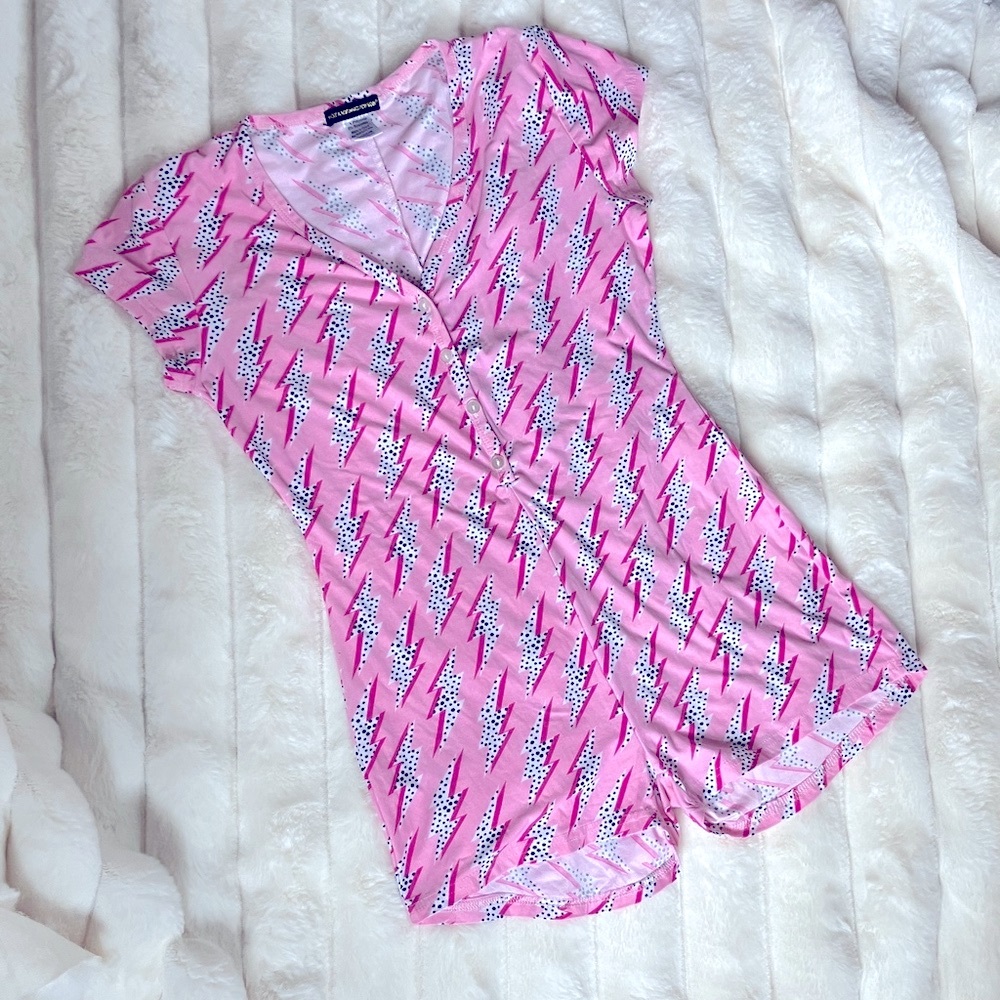 Pink Lightning Bolt Romper